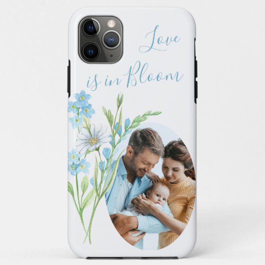 Liefde in Bloom Blue Waterverf Wildbloemen Case-Mate iPhone Case (Achterkant)