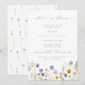 Liefde in Bloom Blue & Yellow Pansies Vrijgezellen Kaart (Voorkant / Achterkant)