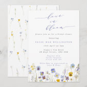 Liefde in Bloom Blue & Yellow Pansies Vrijgezellen Kaart (Voorkant / Achterkant)