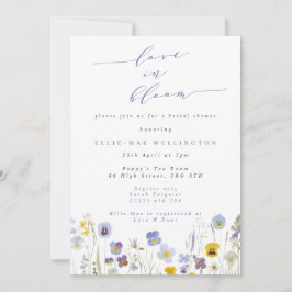 Liefde in Bloom Blue & Yellow Pansies Vrijgezellen Kaart