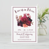 Liefde in Bloom Bridal Shower Invitation Kaart (Staand voorkant)