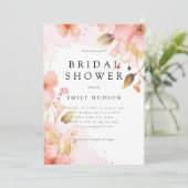 Liefde in Bloom Bridal Shower Invitation Kaart (Staand voorkant)