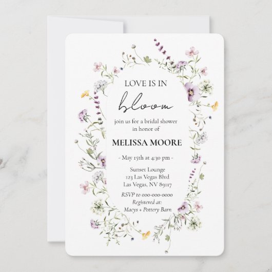 Liefde in Bloom Bridal Shower Kaart (Voorkant)