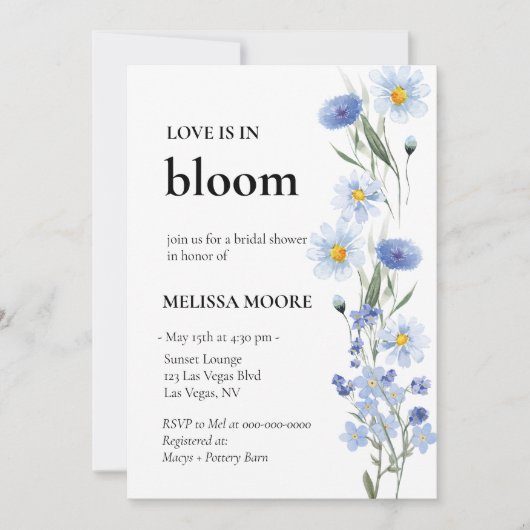 Liefde in Bloom Bridal Shower Kaart