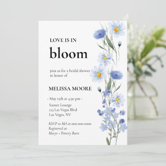 Liefde in Bloom Bridal Shower Kaart (Staand voorkant)