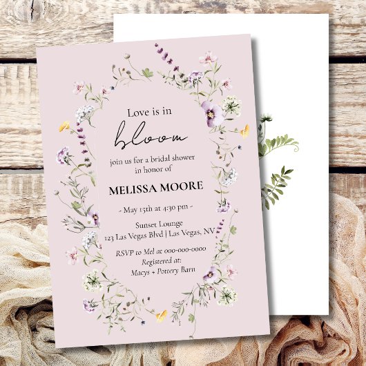Liefde in Bloom Bridal Shower Kaart