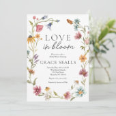 Liefde in Bloom Bridal Shower Kaart (Staand voorkant)