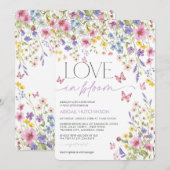 Liefde in Bloom Butterfly Vrijgezellenfeest Kaart (Voorkant / Achterkant)