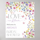 Liefde in Bloom Butterfly Vrijgezellenfeest Welkom Poster (Voorkant)