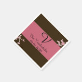 Liefde in Bloom Cherry Blossom Monogram Huwelijk Servet (Hoek)