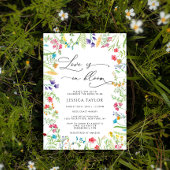 Liefde in Bloom Colorful Wildflower Vrijgezellenfe Kaart