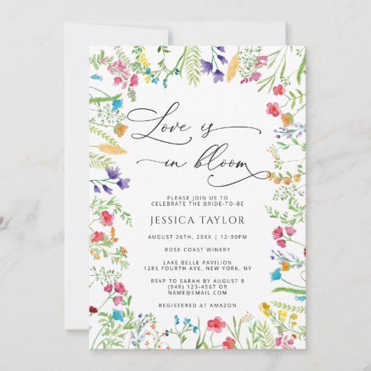 Liefde in Bloom Colorful Wildflower Vrijgezellenfe Kaart (Voorkant)