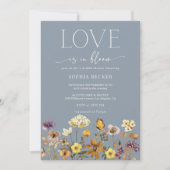 Liefde in Bloom Dusty Blue Wildflower Vrijgezellen Kaart (Voorkant)