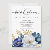 Liefde in Bloom Floral Bridal Shower Invitation Kaart (Achterkant)