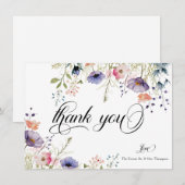 Liefde in Bloom | Floral Dank u Notitiekaartje (Voorkant / Achterkant)