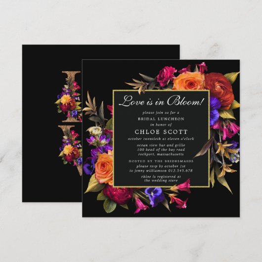 Liefde in Bloom Floral Vrijgezellenfeest Kaart (Voorkant / Achterkant)