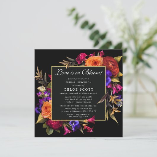 Liefde in Bloom Floral Vrijgezellenfeest Kaart (Staand voorkant)