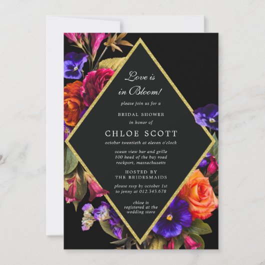 Liefde in Bloom Floral Vrijgezellenfeest Kaart (Voorkant)