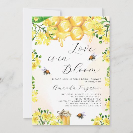 Liefde in Bloom geel bloemetjes bijen Vrijgezellen Kaart (Voorkant)