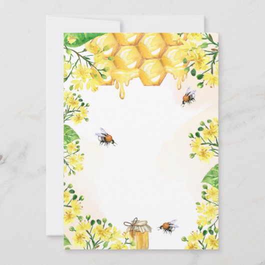 Liefde in Bloom geel bloemetjes bijen Vrijgezellen Kaart (Achterkant)