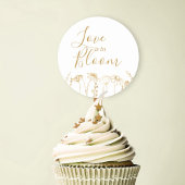 Liefde in Bloom Gold Wildflower Sketch Ronde Sticker