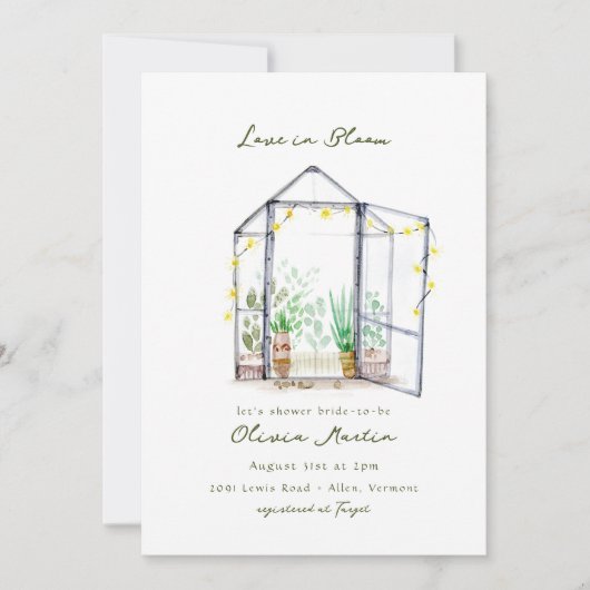 Liefde in Bloom Greenhouse Garden Vrijgezellenfees Kaart (Voorkant)