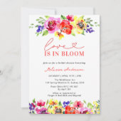 Liefde in Bloom Helder Kleurrijk Bloemen Vrijgezel Kaart (Voorkant)