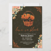 Liefde in Bloom Herfst Sinaasappel Bloemen Vrijgez Kaart (Voorkant)