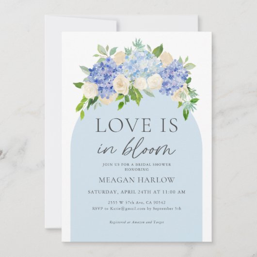 Liefde in Bloom Hydrangea Vrijgezellenfeest Kaart (Voorkant)