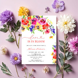 Liefde in Bloom Kleurrijk Bloemen Vrijgezellenfees Kaart