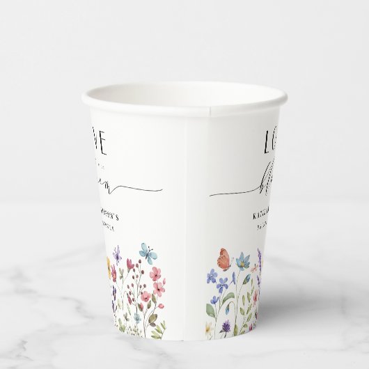 Liefde in Bloom Lente Zomer Bloemen Vrijgezellenfe Papieren Bekers (Rechts)