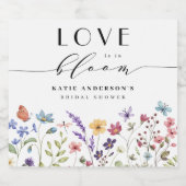 Liefde in Bloom Lente Zomer Bloemen Vrijgezellenfe Sparkling Wijnetiket (Enkel label)