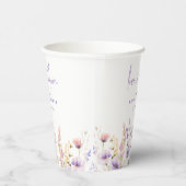 Liefde in Bloom Lila Wild Flowers Vrijgezellenfees Papieren Bekers (Rechts)