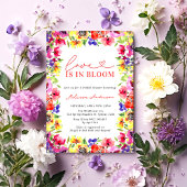 Liefde in Bloom Modern Kleurrijk Bloemen Vrijgezel Kaart