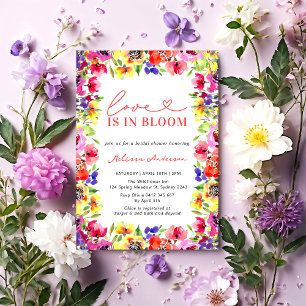 Liefde in Bloom Modern Kleurrijk Bloemen Vrijgezel Kaart