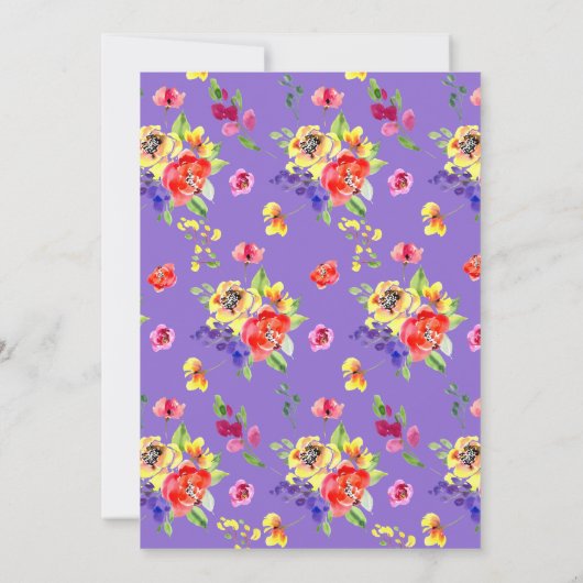 Liefde in Bloom Modern Kleurrijk Bloemen Vrijgezel Kaart (Achterkant)