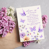 Liefde in Bloom Paarse Vlinders Vrijgezellenfeest Kaart