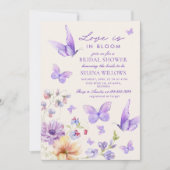 Liefde in Bloom Paarse Vlinders Vrijgezellenfeest Kaart (Voorkant)