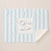 Liefde in Bloom Pastel Bloemen en Strepen Patroon Sherpa Deken (Voorkant (horizontaal))
