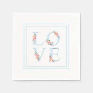 Liefde in Bloom Pastel Floral Alphabet Servetten
