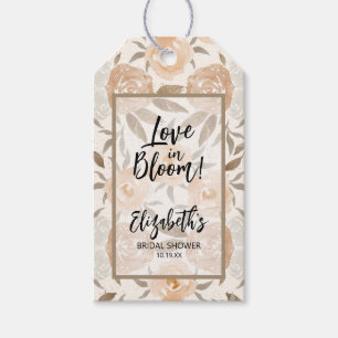 Liefde in Bloom Peach Bloemengunst Cadeaulabel