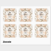 Liefde in Bloom Peach Floral Vierkante Sticker (Vel)