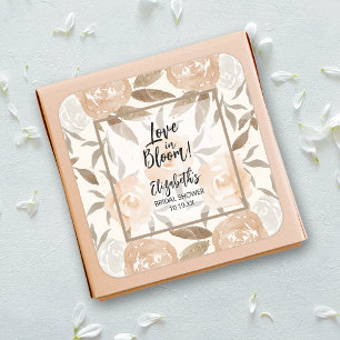 Liefde in Bloom Peach Floral Vierkante Sticker