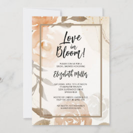 Liefde in Bloom Peach Floral Vrijgezellenfeest Kaart