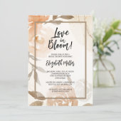 Liefde in Bloom Peach Floral Vrijgezellenfeest Kaart (Staand voorkant)