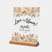 Liefde in Bloom Peach Flowers Vrijgezellenfeest Acryl Bord (Hoek)