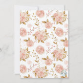 Liefde in Bloom Pink & Gold Bridal Shower Uitnodig Kaart (Achterkant)