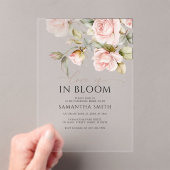 Liefde in Bloom Pink Rose & Green Vrijgezellenfees Acryl Uitnodigingen (Insitu (Draagbaar))