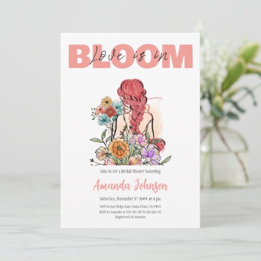 Liefde in Bloom Pink Wildflower Vrijgezellenfeest Kaart (Staand voorkant)