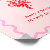 Liefde in Bloom Red Pink Flower Bar Poster (Hoek)